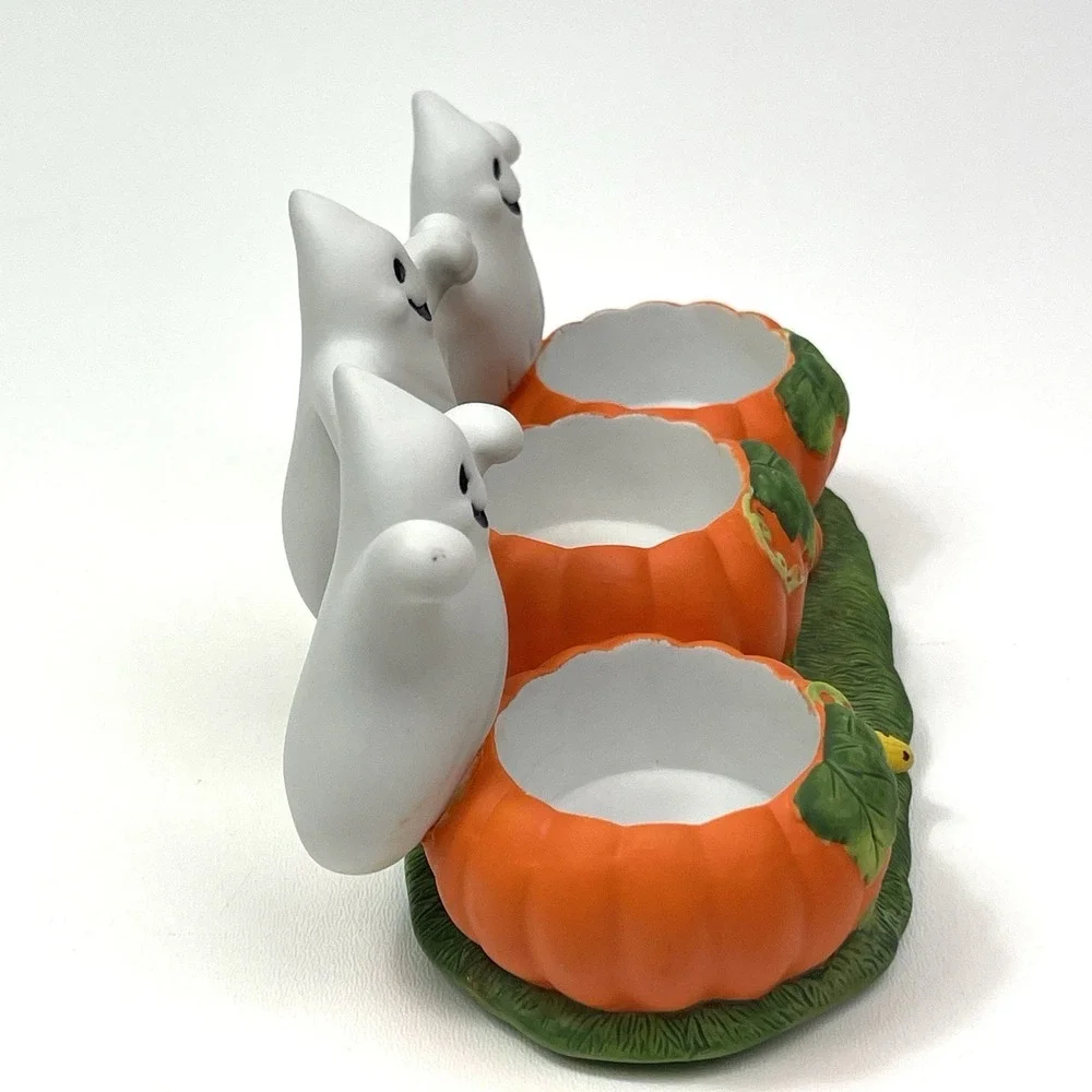 PartyLite‎ Ghost Trio Tealight Holder P7262 Retired Halloween Fall Decor
